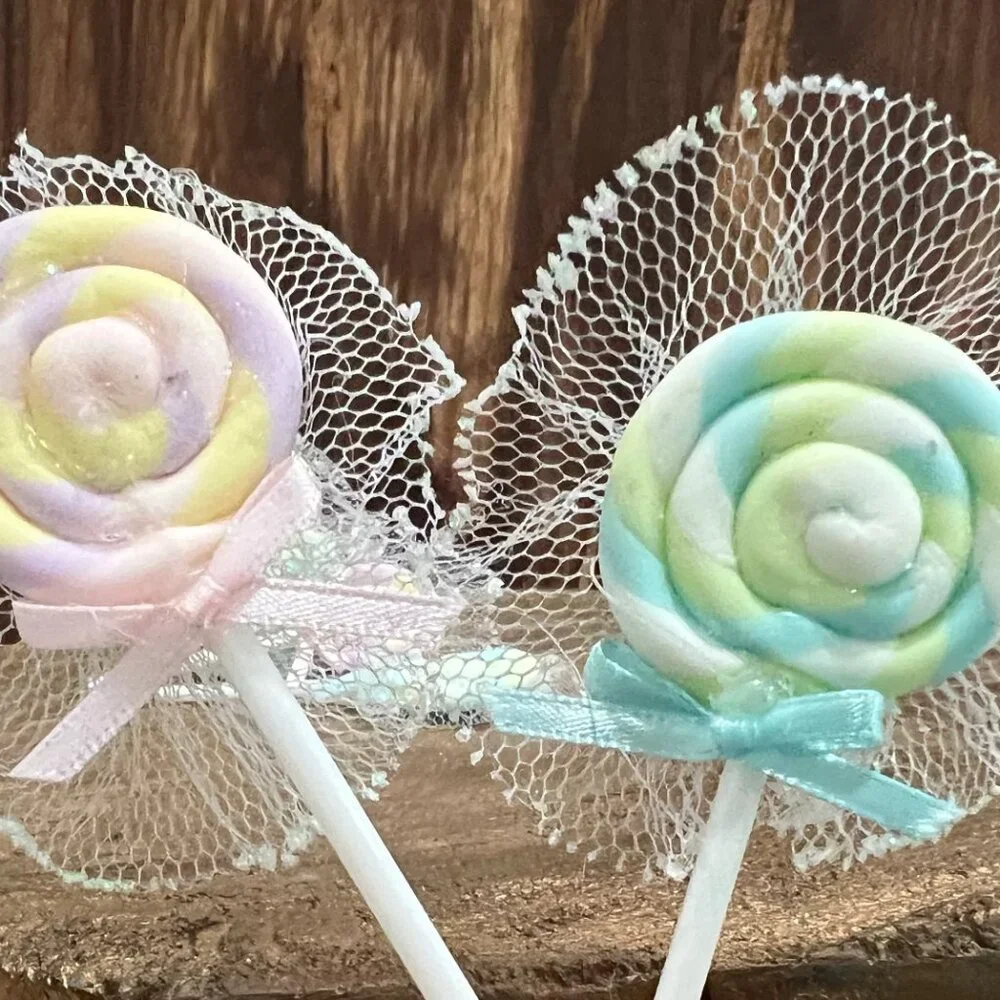 Swirl Lollipop Baby Shower, Holiday or Birthday Party Favors 6 Count